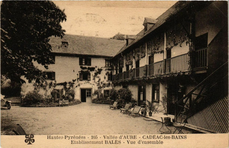 Carte postale ancienne Cadeac-les-Bains Etabl. Bales Vue d'ensemble à Cadéac