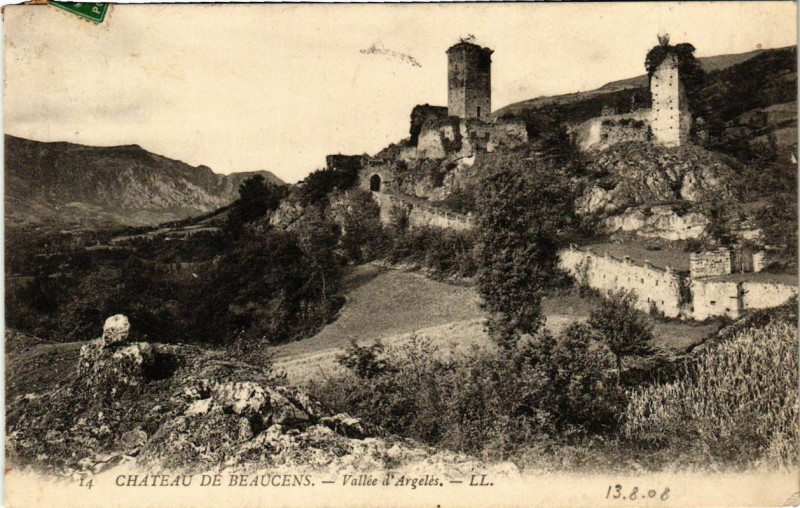 Carte postale ancienne Chateau de Beaucens - Vallée d'Argeles à Beaucens