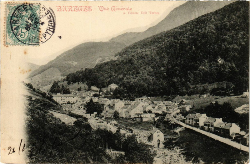 Carte postale ancienne Bareges - Vvue générale à Barèges