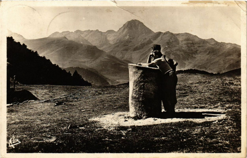 Carte postale ancienne Les Pyrenées - Col d'Aspin