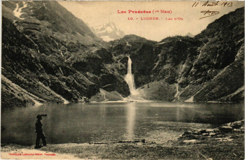 Carte postale ancienne Luchon - Lac d'Oo à Luc
