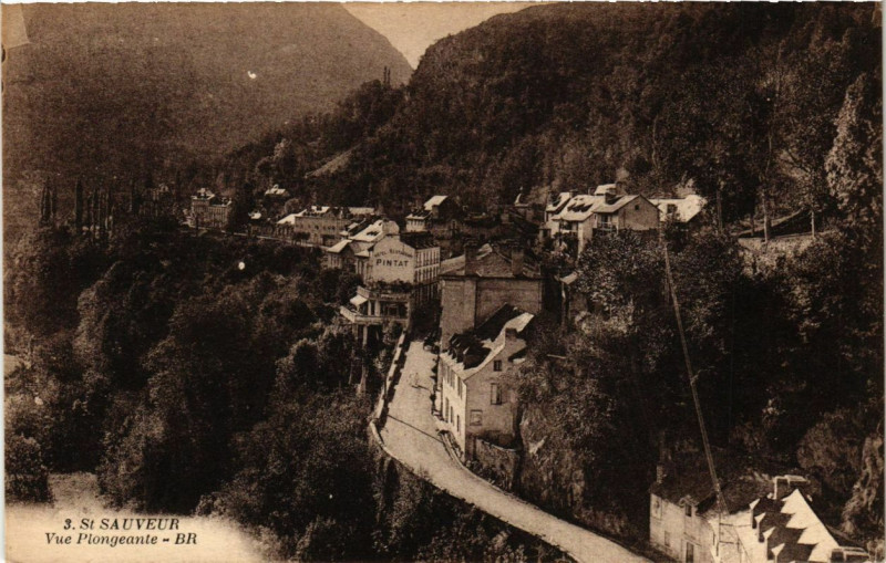 Carte postale ancienne Saint-Sauveur - Vue Plongeante
