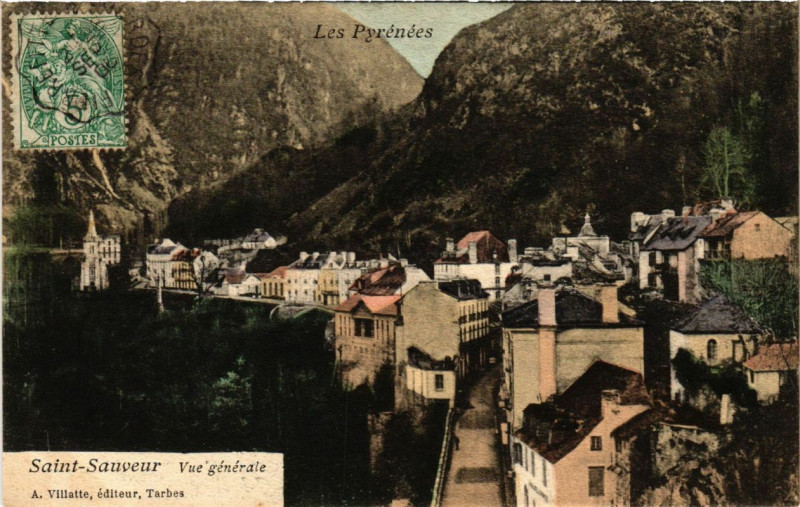 Carte postale ancienne Saint-Sauveur - Vue générale