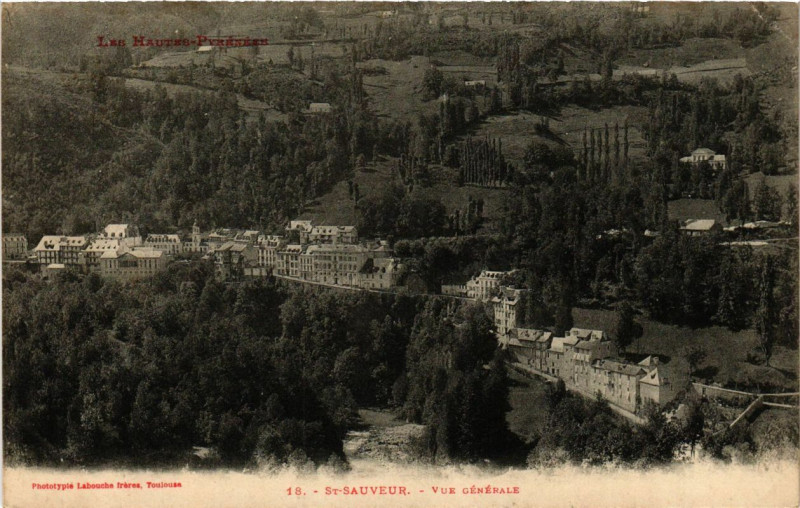 Carte postale ancienne Saint-Sauveur - Vue générale