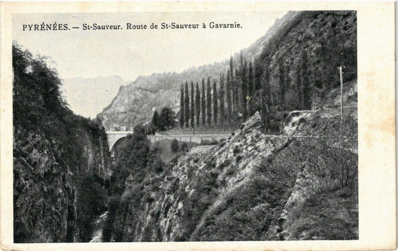 Carte postale ancienne Saint-Sauveur - Route de Saint-Sauveur a Gavarnie