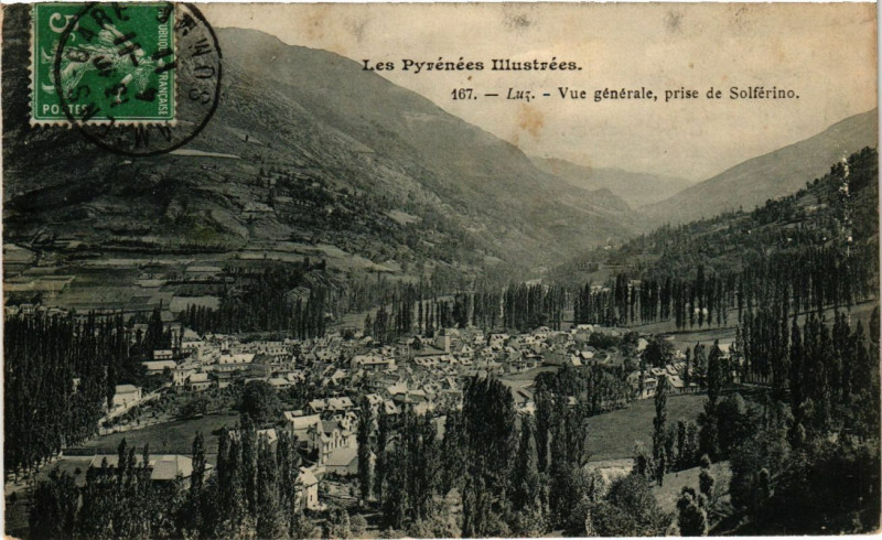 Carte postale ancienne Luz - Vue générale prise de Solferino à Ris