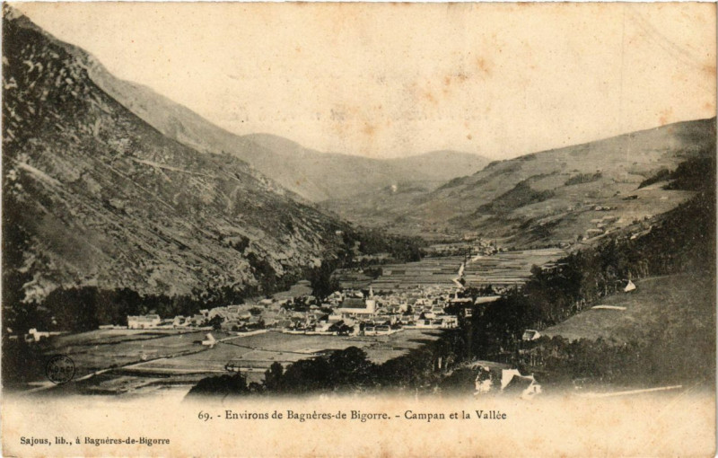 Carte postale ancienne Bagneres-de-Bigorre - Campan et la Vallée à Bagnères-de-Bigorre