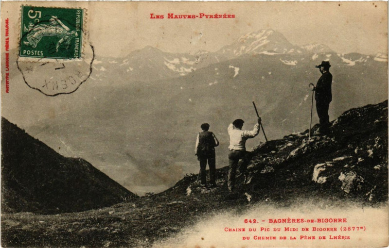 Carte postale ancienne Bagneres-de-Bigorre - Chaine du Pic du Midi-de-Bigorre à Bagnères-de-Bigorre