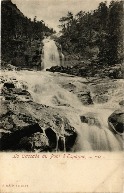 Carte postale ancienne La Cascade du Pont D'Espagne