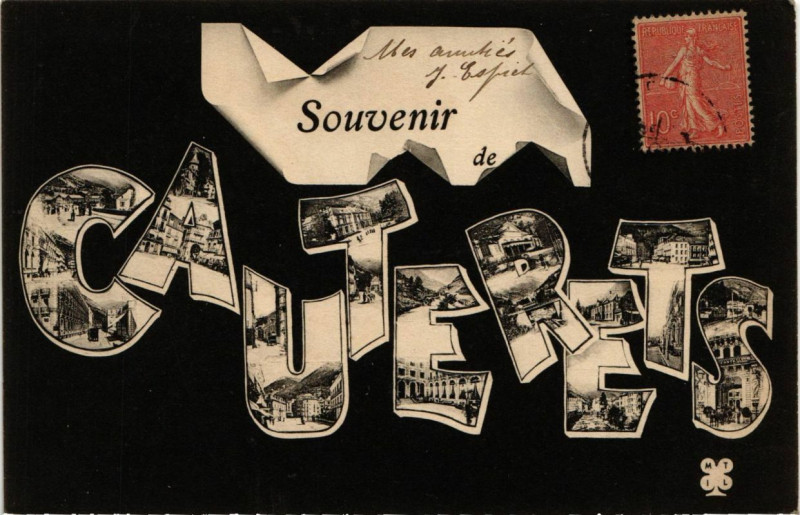 Carte postale ancienne Cauterets - Souvenir à Cauterets