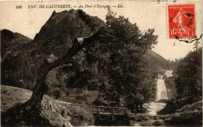 Carte postale ancienne Cauterets - Au Pont d'Espagne à Cauterets
