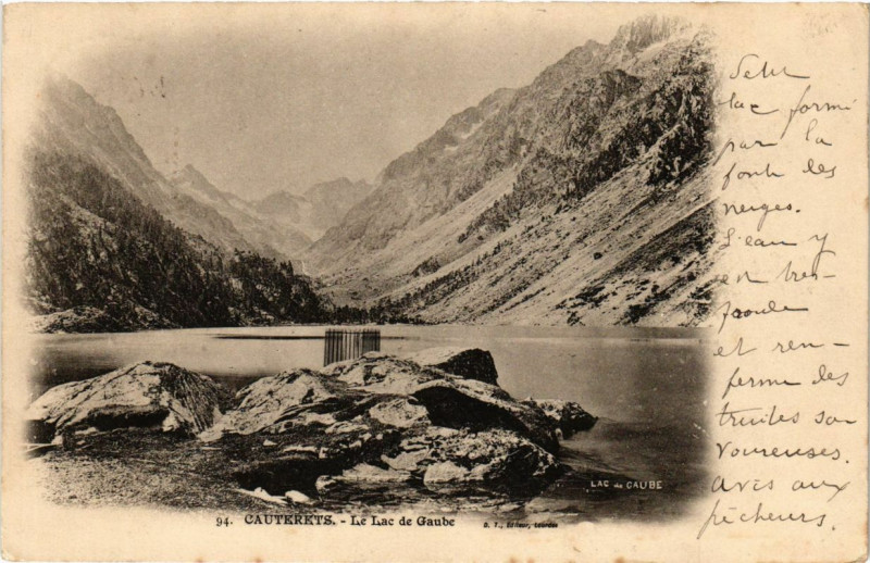 Carte postale ancienne Cauterets - Le Lac de Gaube à Cauterets