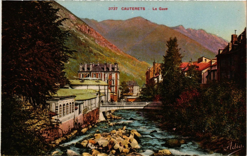 Carte postale ancienne Cauterets - Le Gave à Cauterets