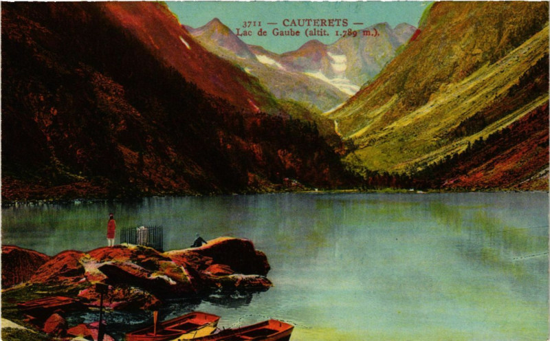 Carte postale ancienne Cauterets - Lac de Gaube à Cauterets