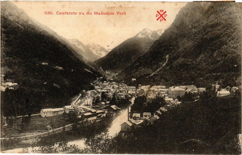 Carte postale ancienne Cauterets - Cauterets vu du Mamelon Vert à Cauterets