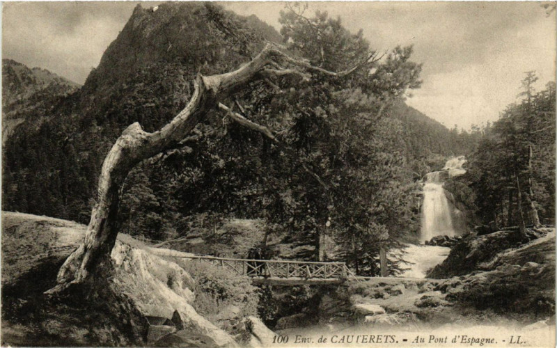 Carte postale ancienne Cauterets - Au Pont d'Espagne à Cauterets