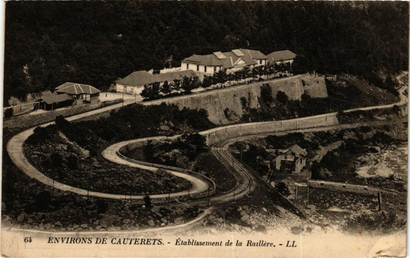 Carte postale ancienne Cauterets - Etabl. de la RAIllere à Cauterets