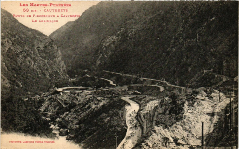Carte postale ancienne Cauterets - Route de Pierrefite a Cauterets - Le Colimason à Cauterets