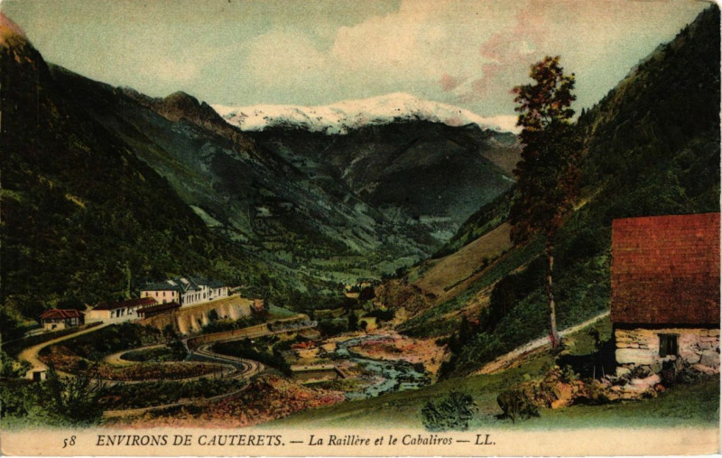 Carte postale ancienne Cauterets - La RAIllere et le Cabaliros à Cauterets