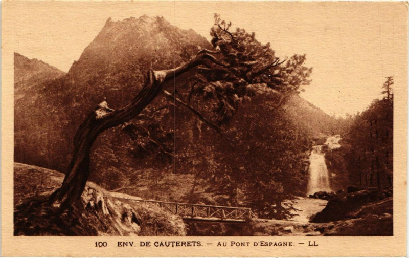 Carte postale ancienne Cauterets - Au Pont d'Espagne à Cauterets