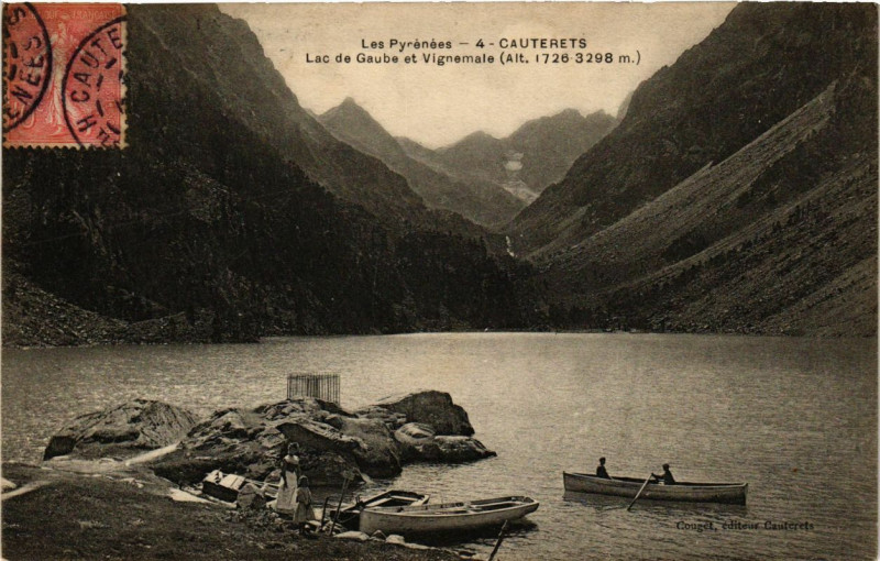 Carte postale ancienne Cauterets - Lac de Gaube et Vignemale à Cauterets