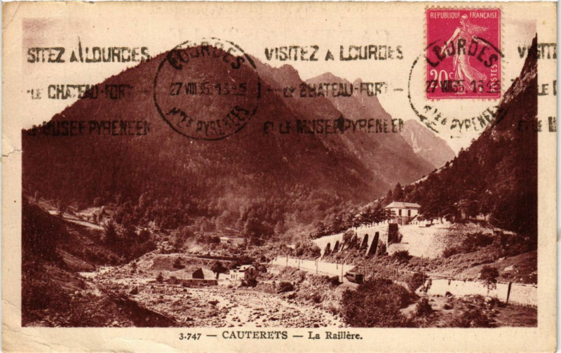 Carte postale ancienne Cauterets - La RAIllere à Cauterets