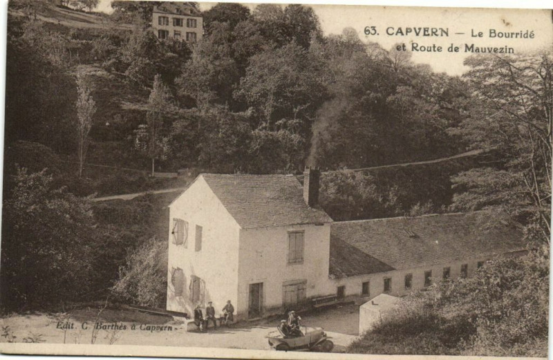 Carte postale ancienne Capvern - Le Bourride et Route de Mauvezin à Capvern