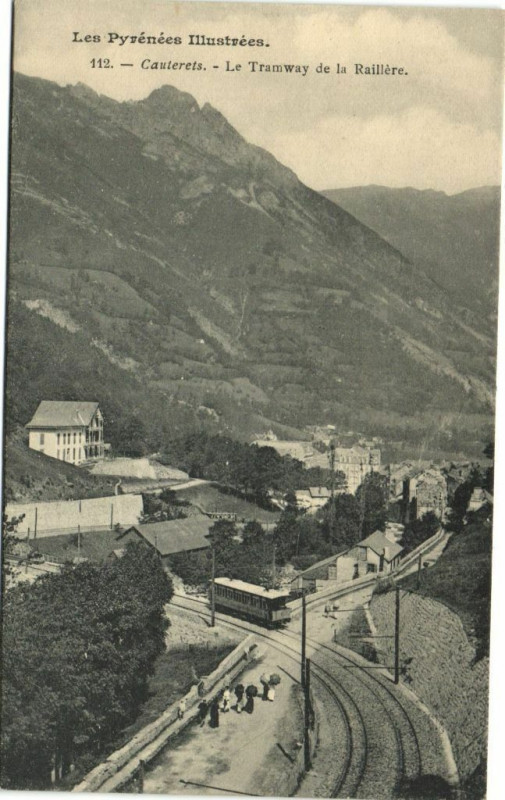 Carte postale ancienne Les Pyrenées Illustrées Cauterets - Le Tramway de la RAIllere à Cauterets