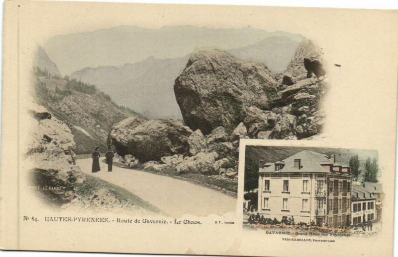 Carte postale ancienne Hautes-Pyrenées - Route de Gavarnie - Le Cheon