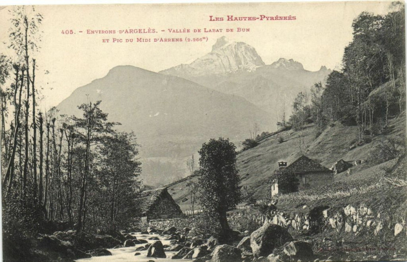 Carte postale ancienne Les Hautes-Pyrenées Environd d'Argeles - Vallée de Labat de Bun à Bun