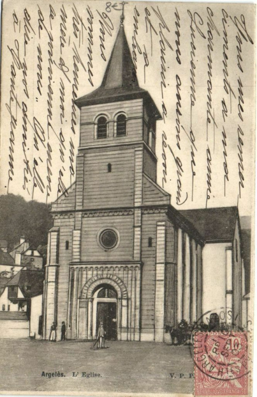 Carte postale ancienne Argeles L'Eglise