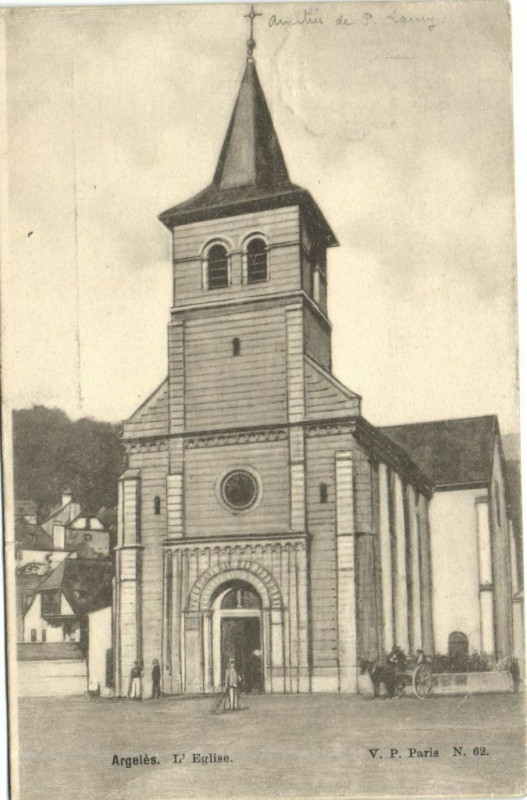 Carte postale ancienne Argeles - L'Eglise