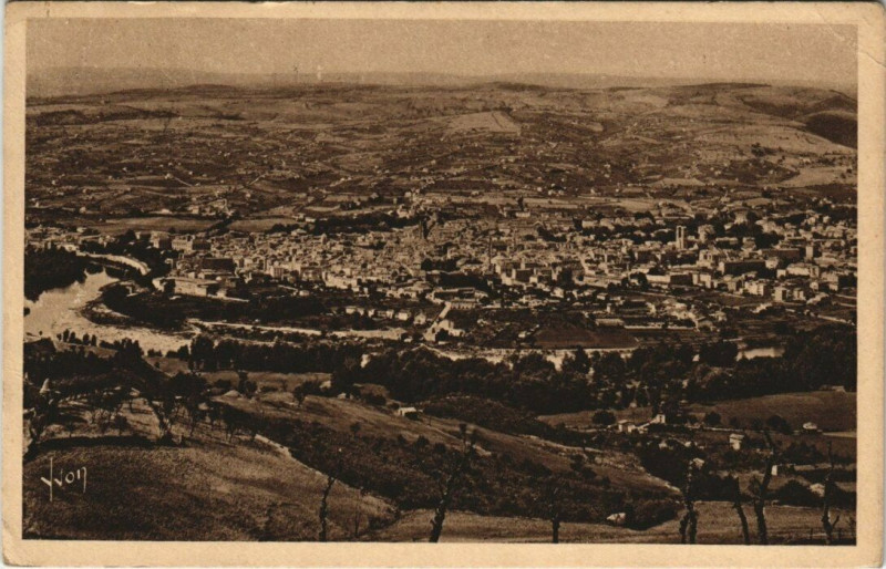 Carte postale ancienne Millau - Vue générale à Millau