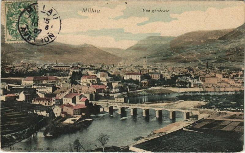 Carte postale ancienne Millau - Vue générale à Millau