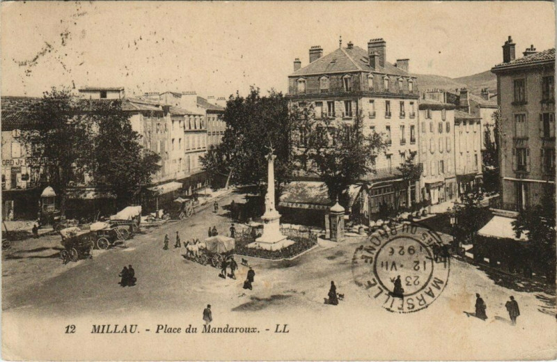 Carte postale ancienne Millau - Place du mandaroux à Millau
