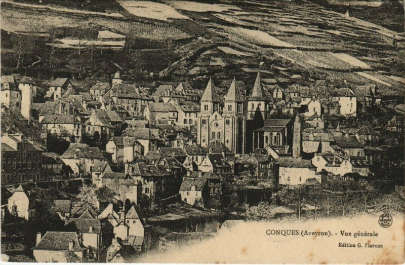 Carte postale ancienne Conques - Vue générale