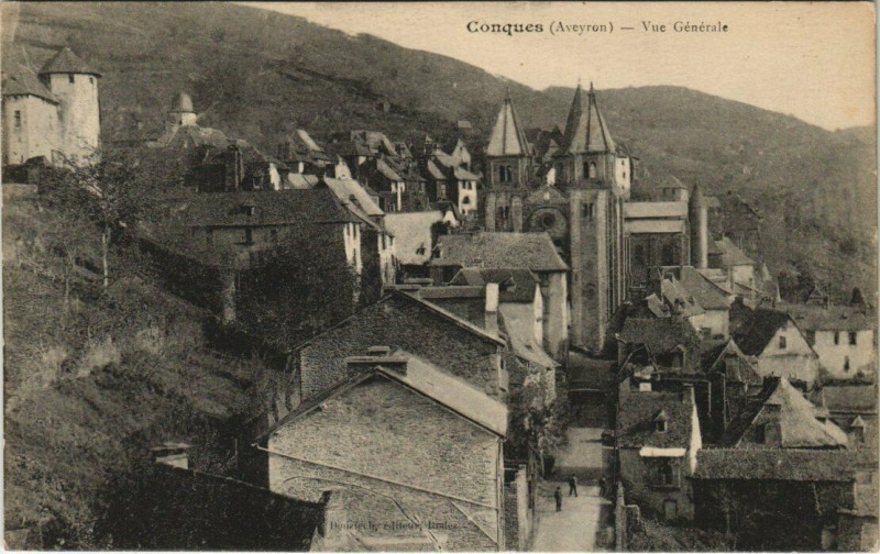 Carte postale ancienne Conques - Vue générale