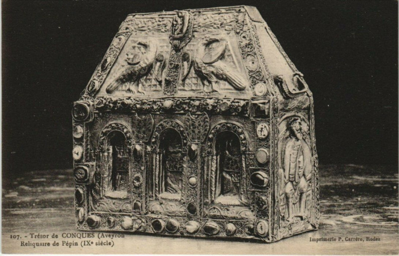 Carte postale ancienne Tresor de Conques (Aveyron Reliquarre de pepin )