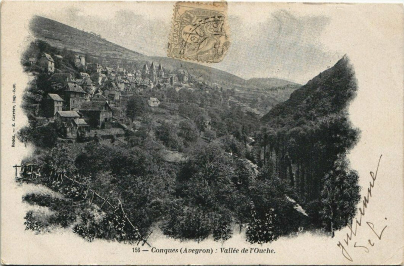 Carte postale ancienne Conques - Vallée de l'ouche