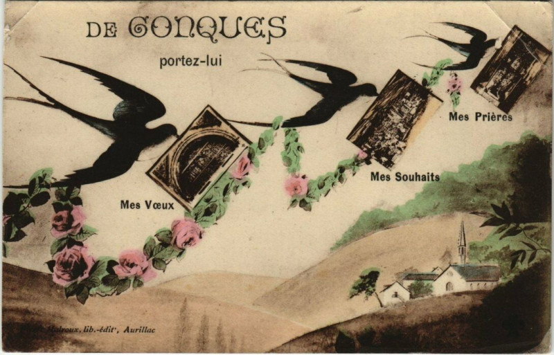 Carte postale ancienne De Conques portez - lui