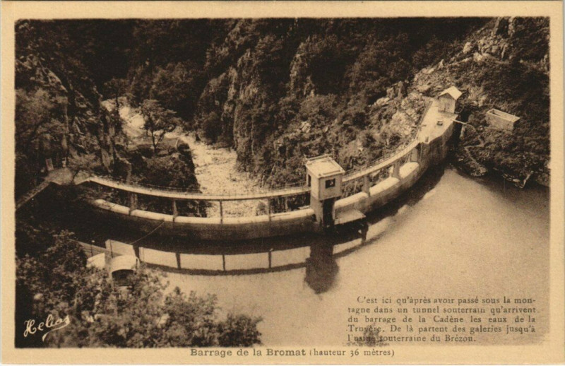Carte postale ancienne Barrage de la Bromat