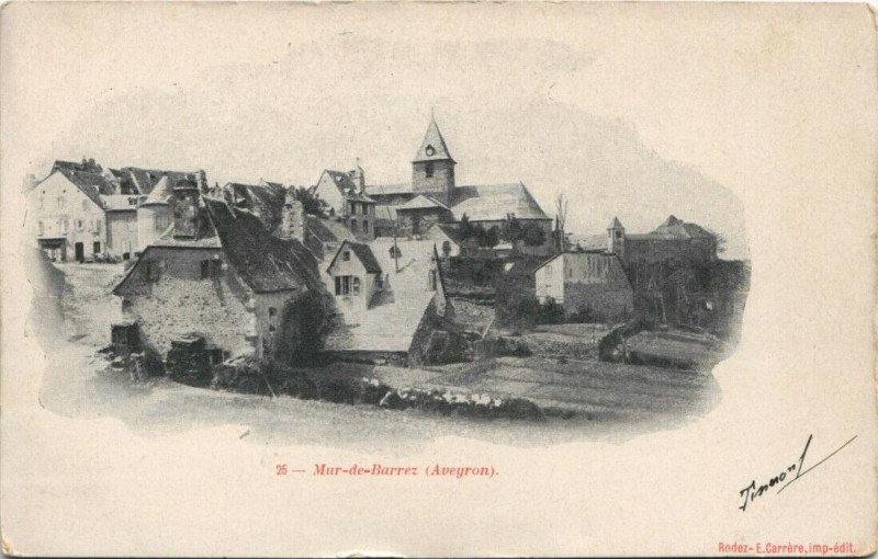 Carte postale ancienne Mur-de-Barrez à Mur-de-Barrez