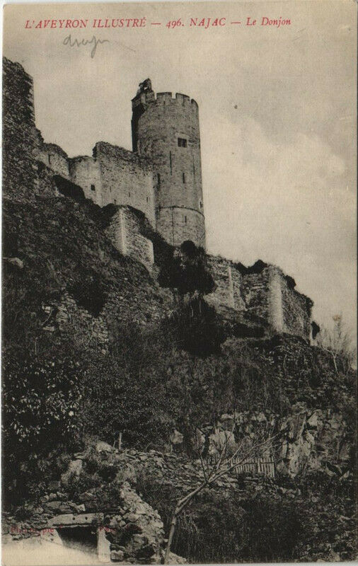 Carte postale ancienne Najac - Le Donjon à Najac