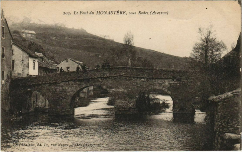 Carte postale ancienne Le Pont de Monastere sous Rodez à Rodez