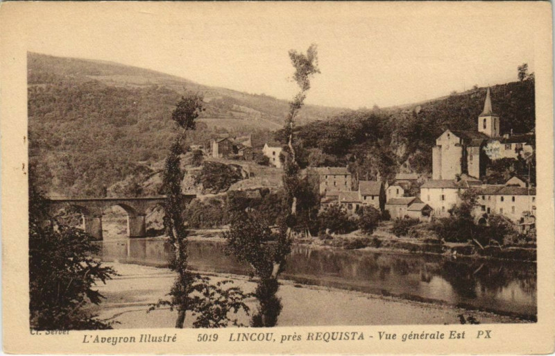 Carte postale ancienne Lincou pres Requista - Vue générale à Réquista