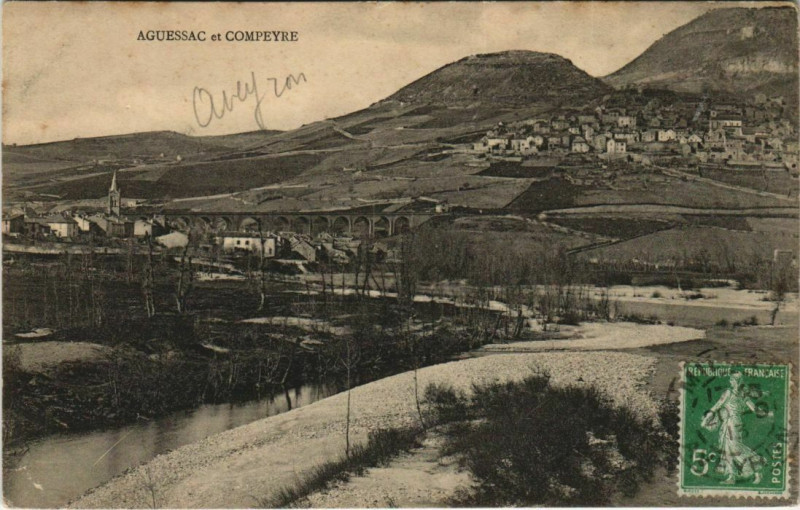 Carte postale ancienne Augessac et Compeyre à Compeyre