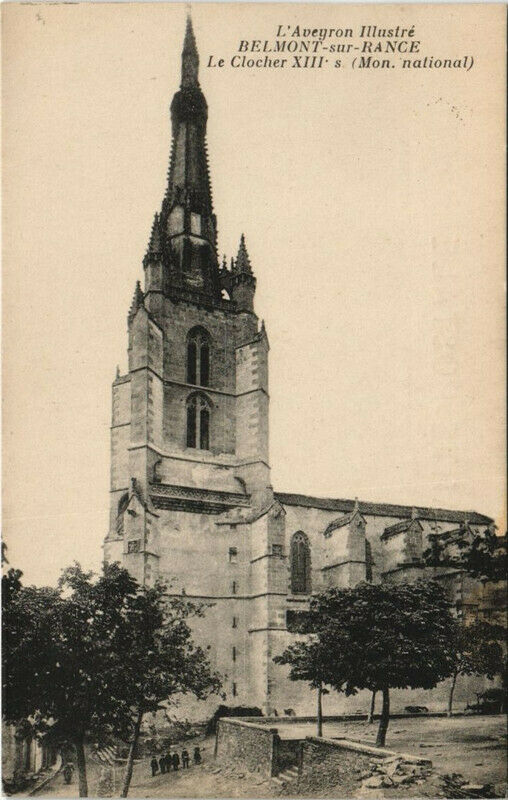 Carte postale ancienne Belmont-sur-Rance - Le Clocher à Belmont-sur-Rance