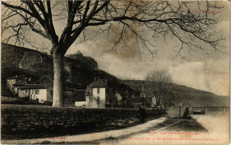 Carte postale ancienne Capdenac - Faubourg de la Rive droite et Capdenac le Haut