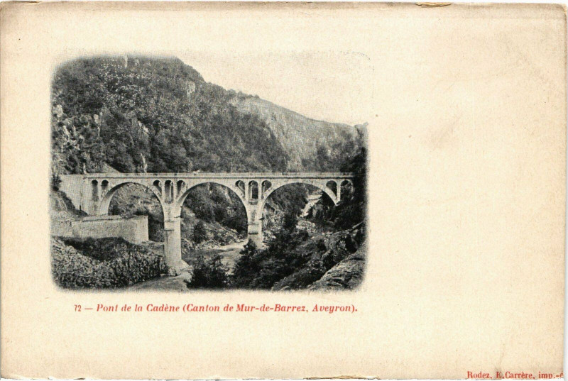 Carte postale ancienne Pont de la Cadéne (Canton de Mur-de-Barrez, Aveyron) à Mur-de-Barrez