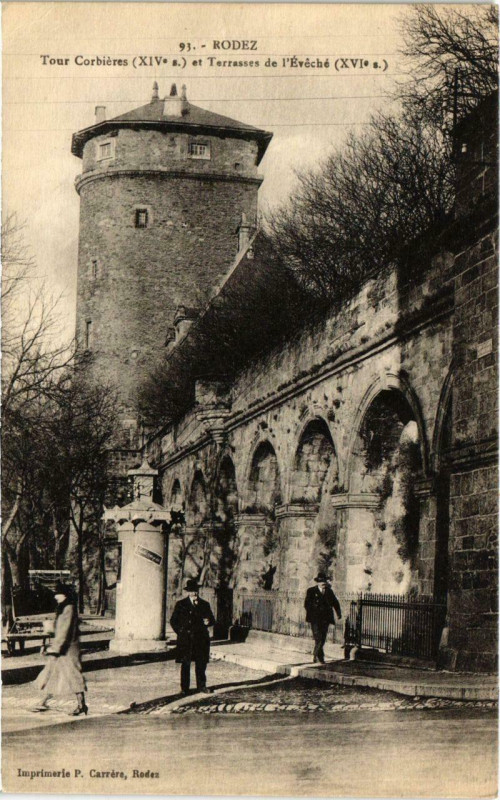 Carte postale ancienne Rodez - Tour Corbieres à Rodez